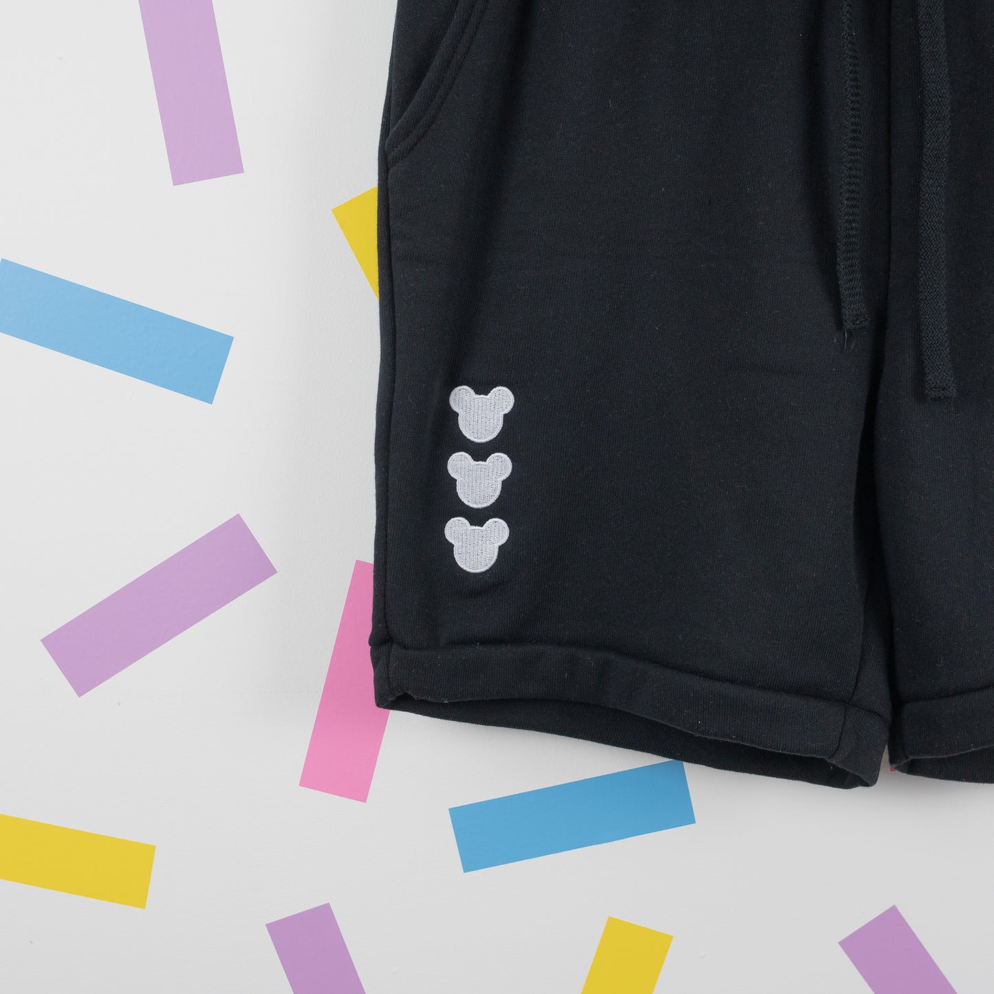 Minimal Mickey Black Shorts