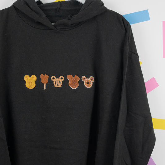 Sample - Mickey Snacks Cropped Black Hoodie