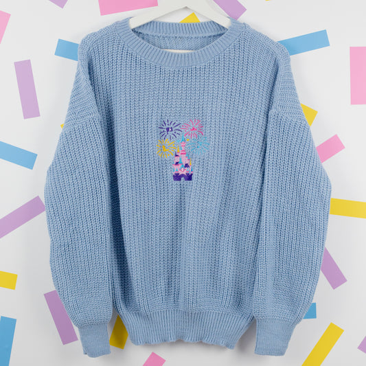 Sample - DLP Fireworks Knitted Blue Jumper