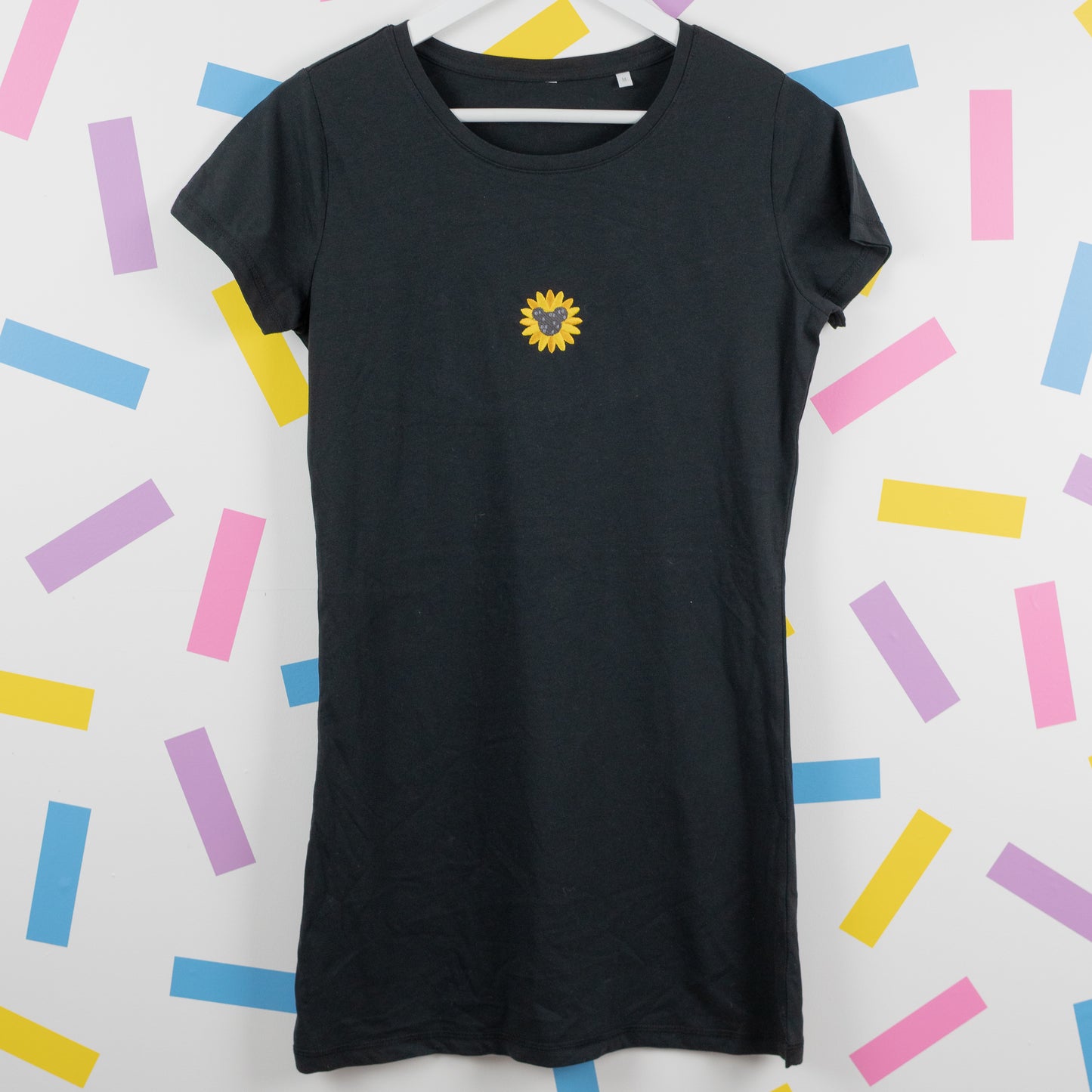 Sample - Mickey Sunflower Black T-Shirt Dress