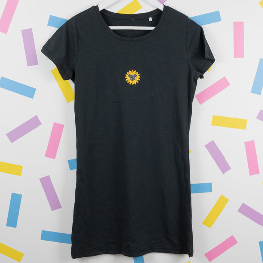 Sample - Mickey Sunflower Black T-Shirt Dress