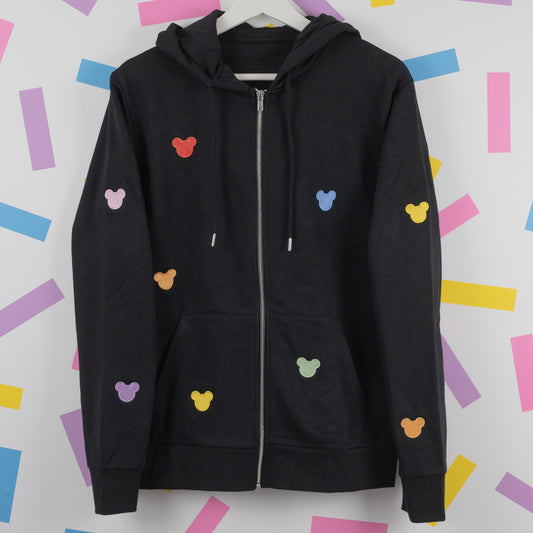 Sample - Mickey All Over Embroidered Zip Up Hoodie