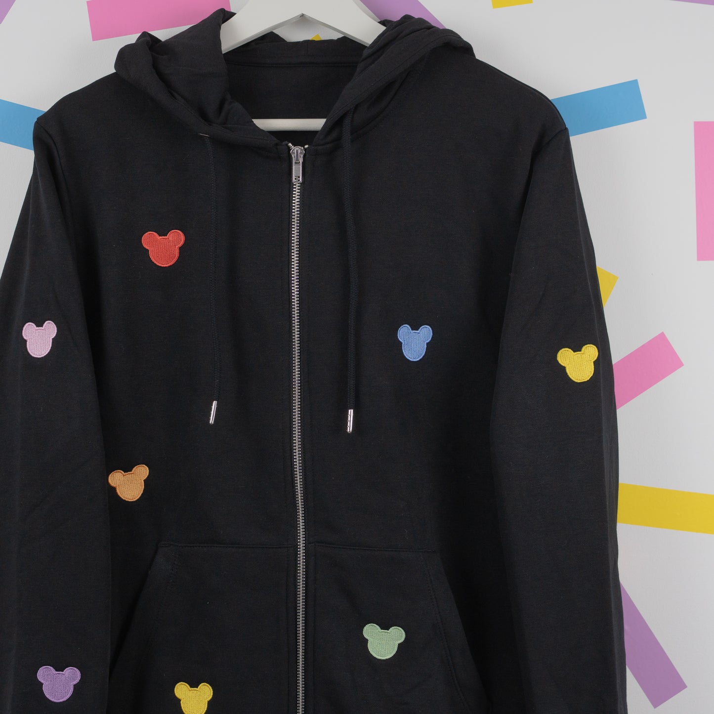 Sample - Mickey All Over Embroidered Zip Up Hoodie