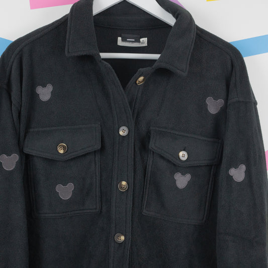 Mickey Minimal Fleece Women's Shirt Jacket - Black