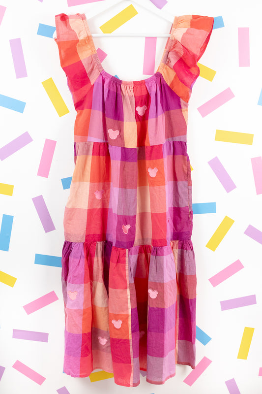 Sample - Mickey Minimal Check Pink Dress