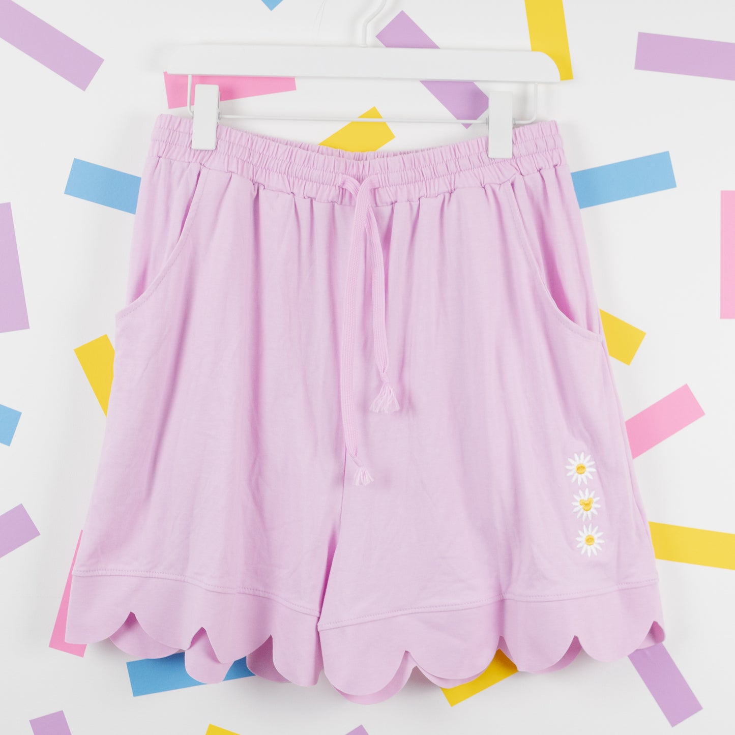 Disneyland Paris Floral Embroidered Pink Scallop Tee & Shorts Set