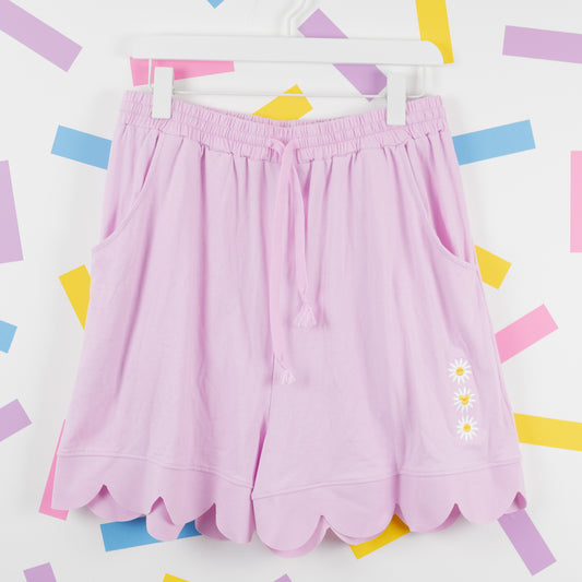 Disneyland Paris Floral Embroidered Pink Scallop Tee & Shorts Set