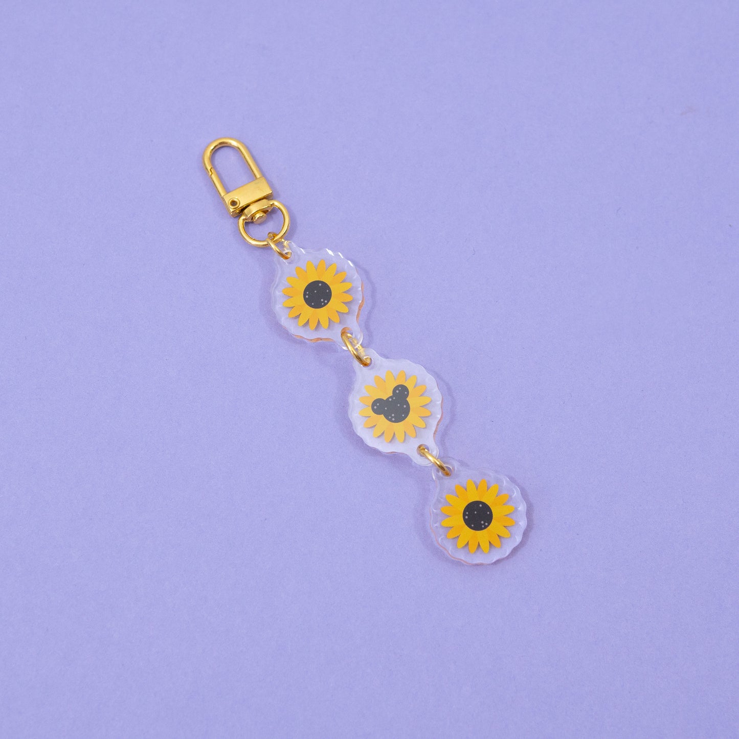 Mickey Sunflower Floral Chain Keyring