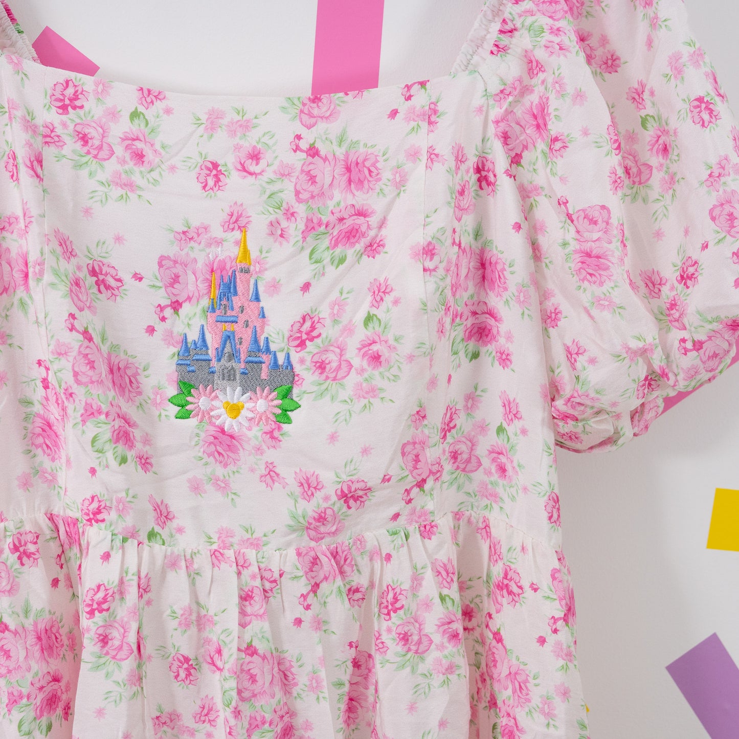 Walt Disney World Floral Castle Embroidered Dress