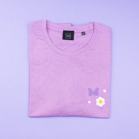 Daisy Embroidered T-Shirt - Purple