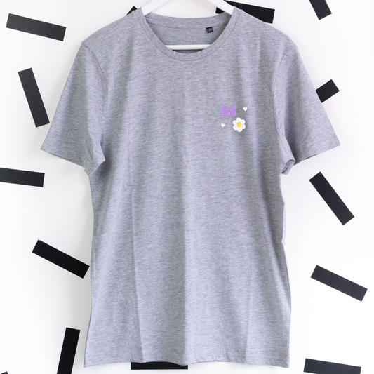 Daisy Embroidered T-Shirt - Grey
