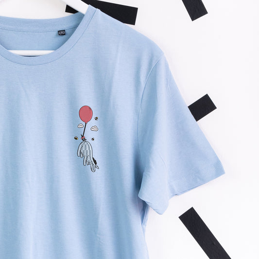 Eeyore Balloon Embroidered T-Shirt - Blue