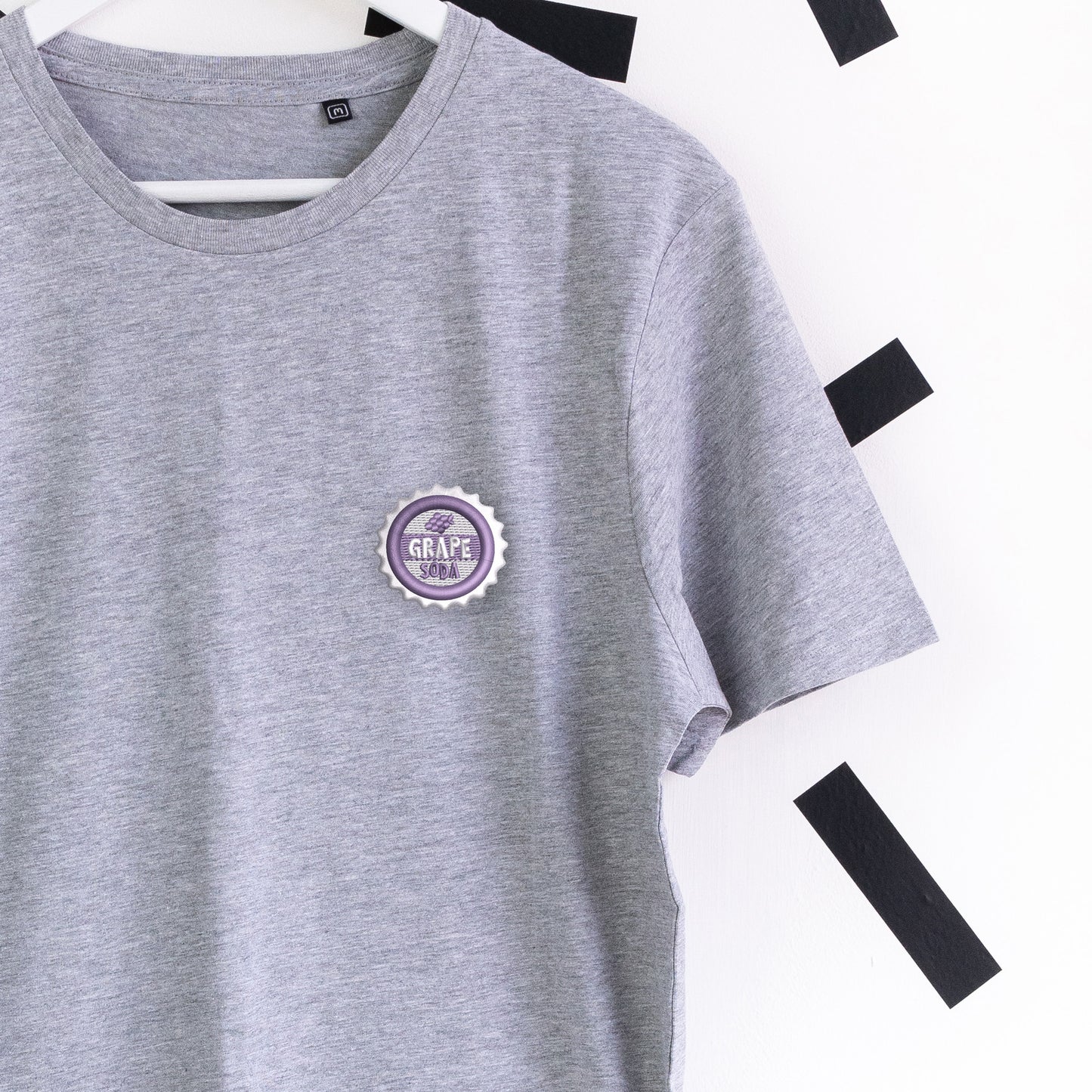 Grape Soda Embroidered T-Shirt - Grey