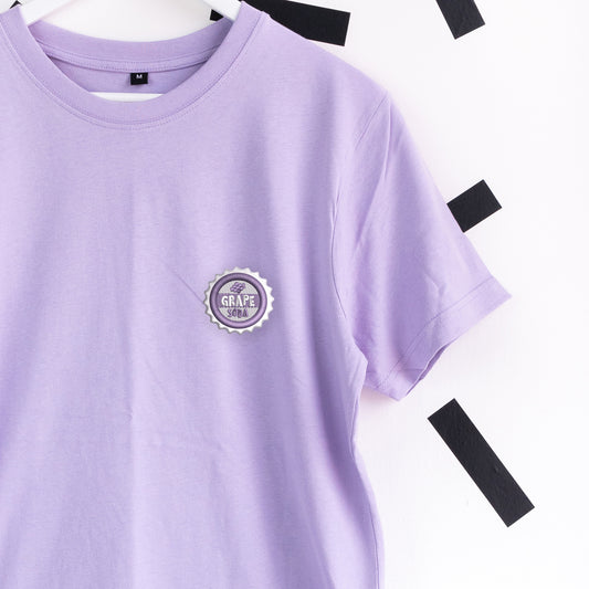 Grape Soda Embroidered T-Shirt - Light Purple