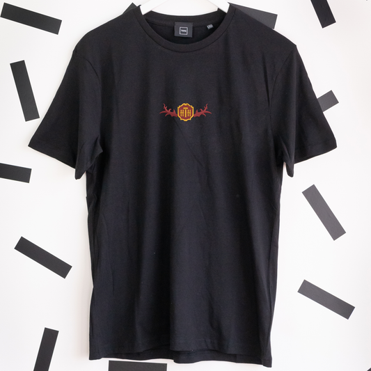 Hollywood Tower Hotel Embroidered Black T-Shirt