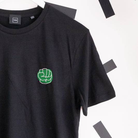 Hulk Embroidered T-Shirt - Black