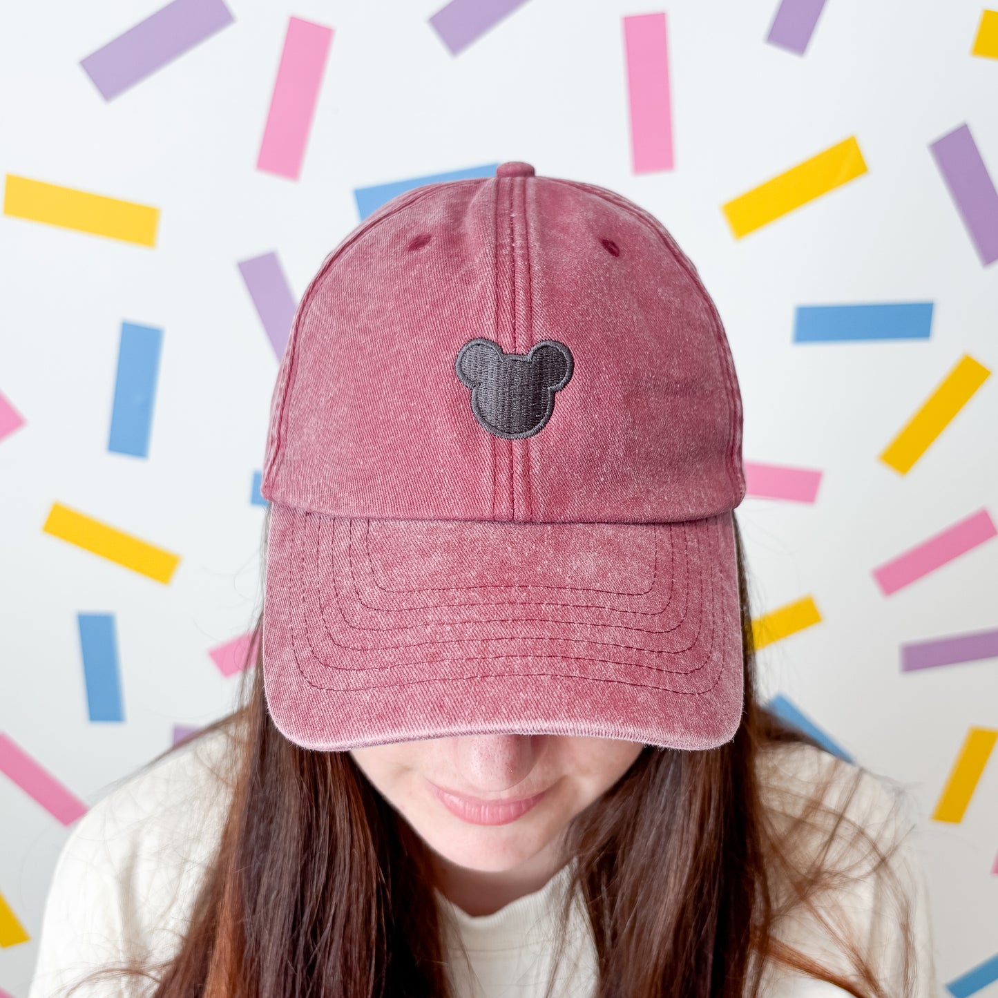 Mickey Minimal Vintage Red Baseball Cap