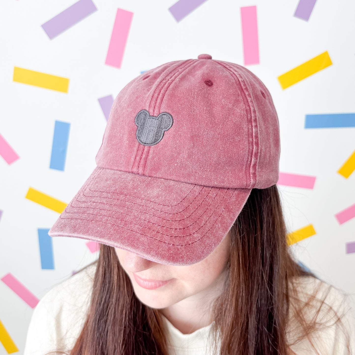 Mickey Minimal Vintage Red Baseball Cap