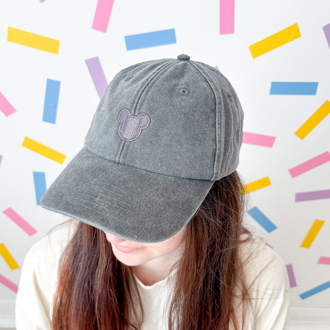Mickey Minimal Vintage Black Baseball Cap