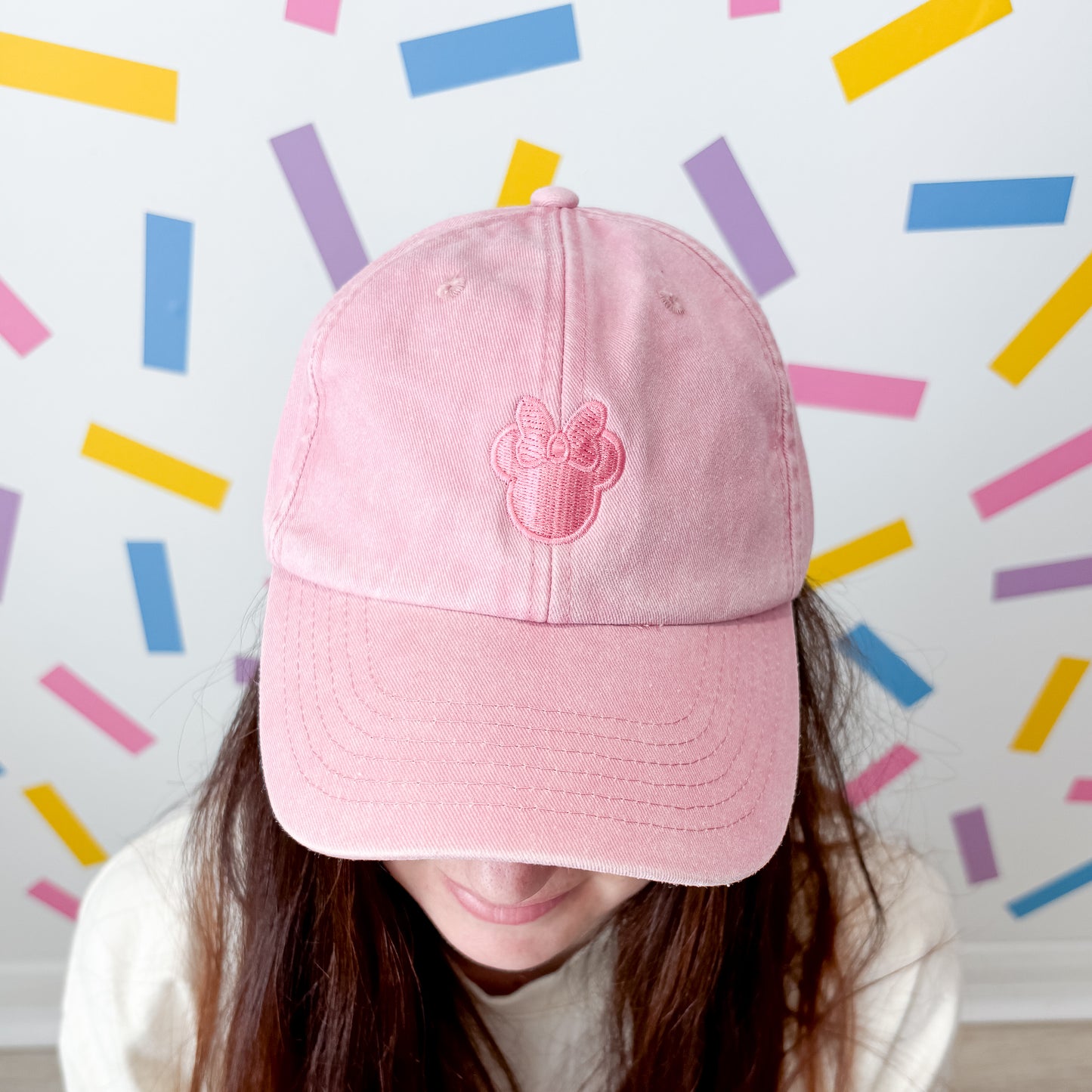 Minnie Minimal Vintage Pink Baseball Cap