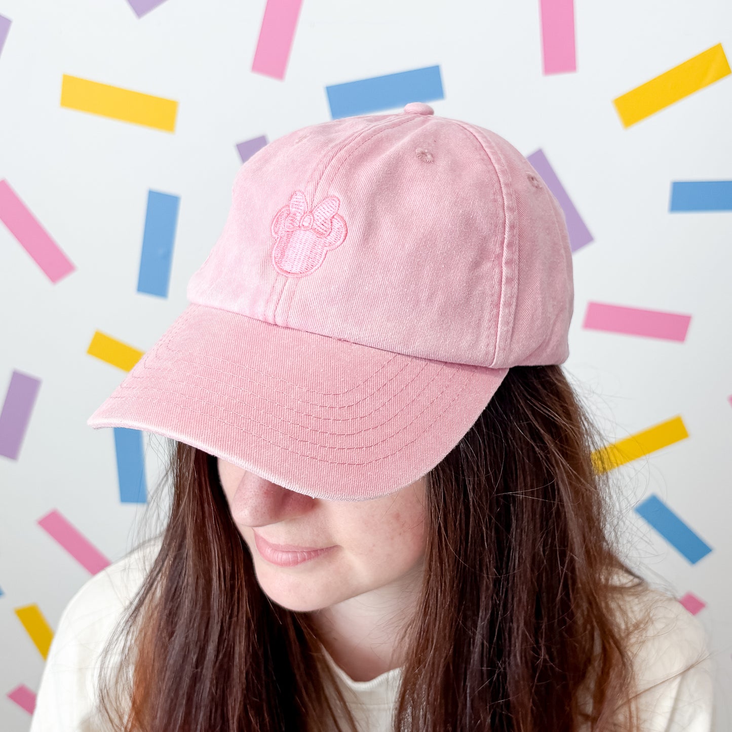 Minnie Minimal Vintage Pink Baseball Cap