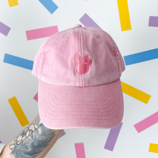 Minnie Minimal Vintage Pink Baseball Cap
