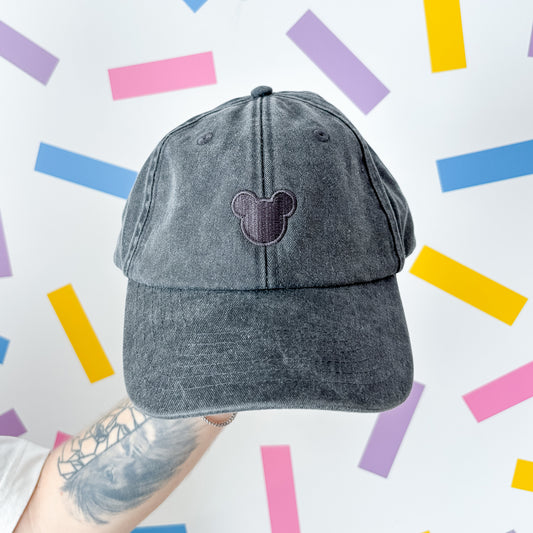 Mickey Minimal Vintage Black Baseball Cap