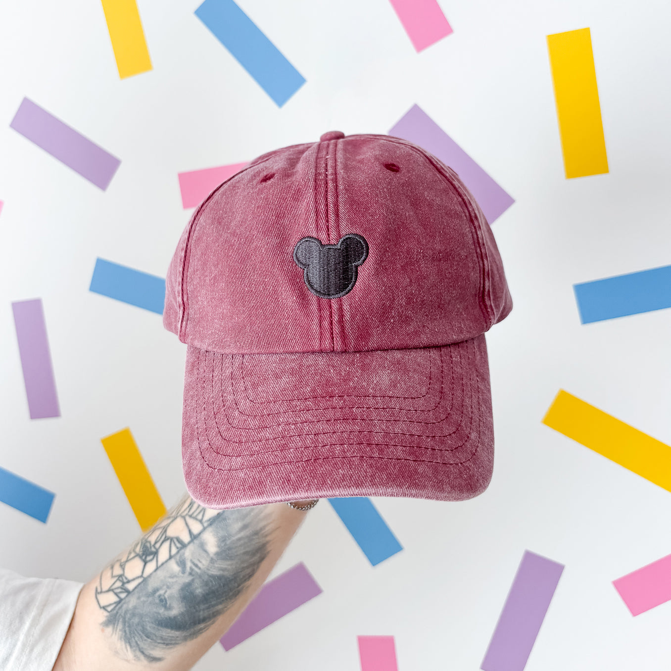 Mickey Minimal Vintage Red Baseball Cap