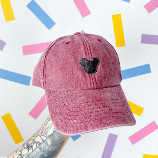 Mickey Minimal Vintage Red Baseball Cap