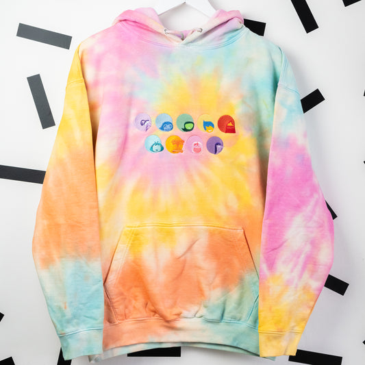 Inside Out Embroidered Tie Dye Unisex Hoodie
