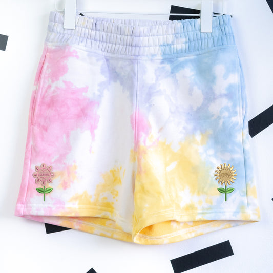 "It's a Small world" Embroidered Tie Dye Women's Shorts