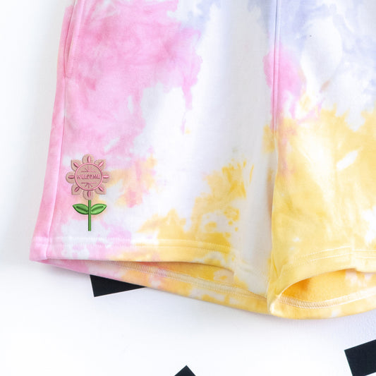 "It's a Small world" Embroidered Tie Dye Women's Shorts
