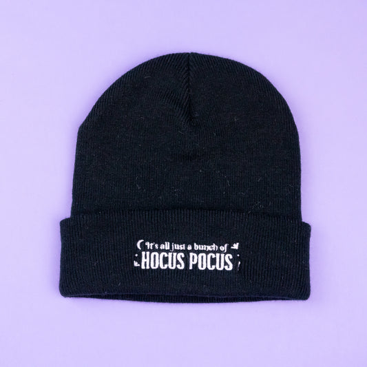 "It's all just a bunch of..." Embroidered Beanie - Black
