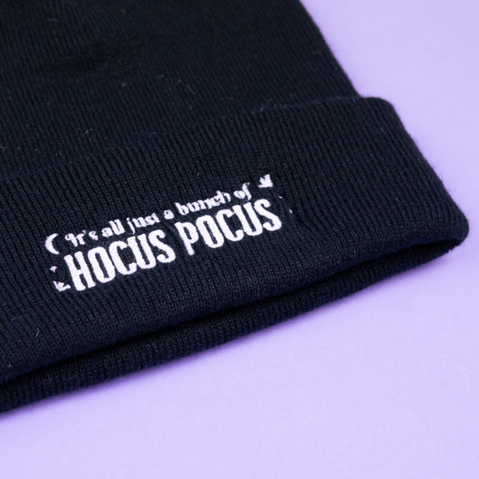 "It's all just a bunch of..." Embroidered Beanie - Black