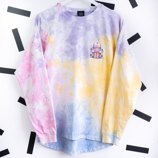 "It's A Small World" Embroidered Tie Dye Jersey