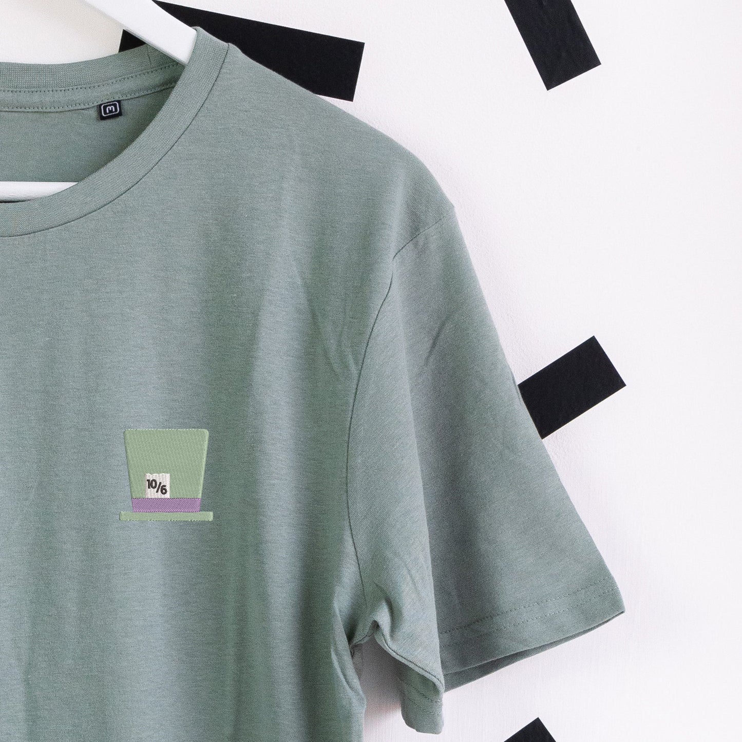 Mad Hatter's Hat Embroidered T-Shirt - Green