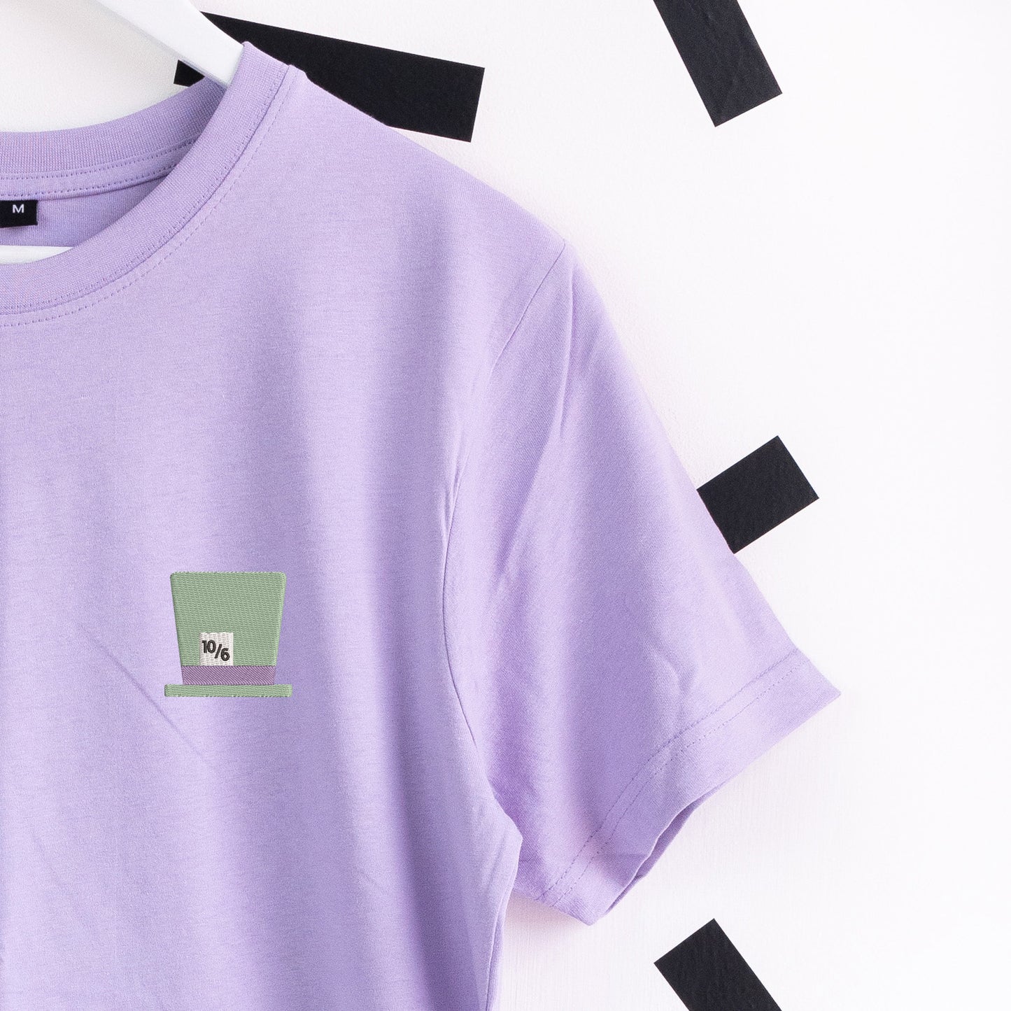 Mad Hatter's Hat Embroidered T-Shirt - Light Purple