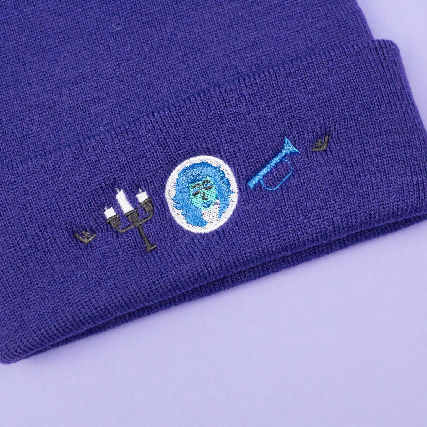 Madame Leota Embroidered Beanie - Purple