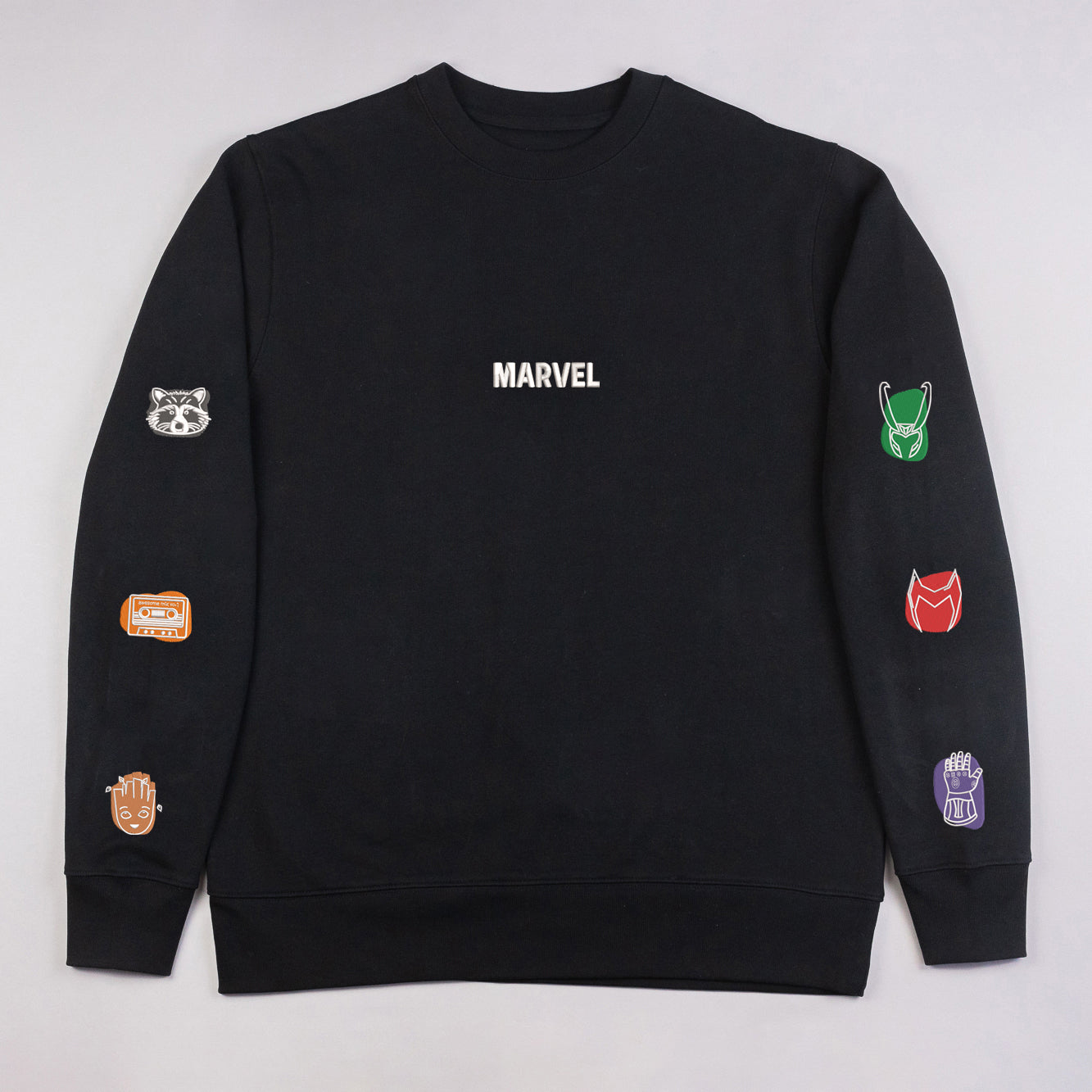 Marvel Embroidered Sleeve Jumper