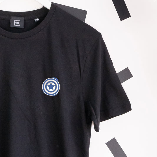 Captain America Embroidered T-Shirt - Black