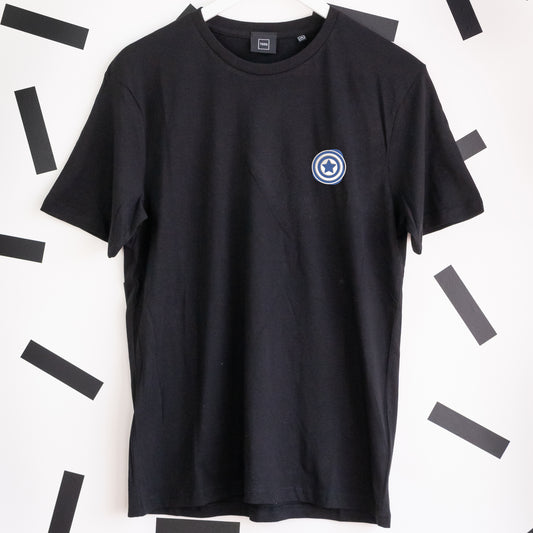 Captain America Embroidered T-Shirt - Black