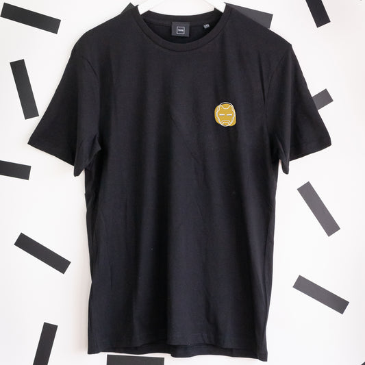 Iron Man Embroidered T-Shirt - Black