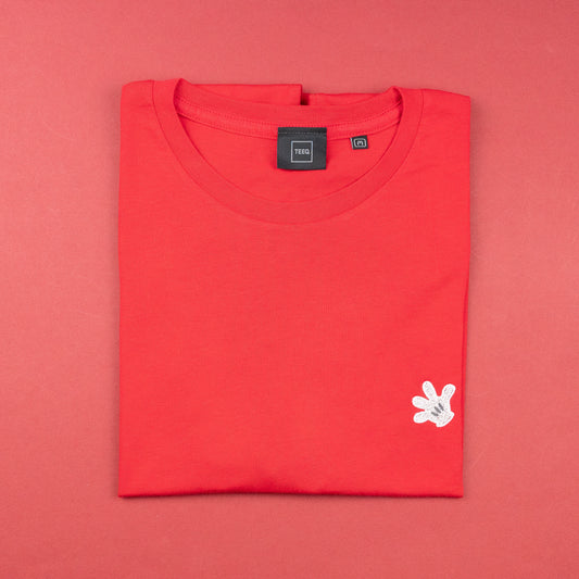 Mickey Embroidered T-Shirt - Red