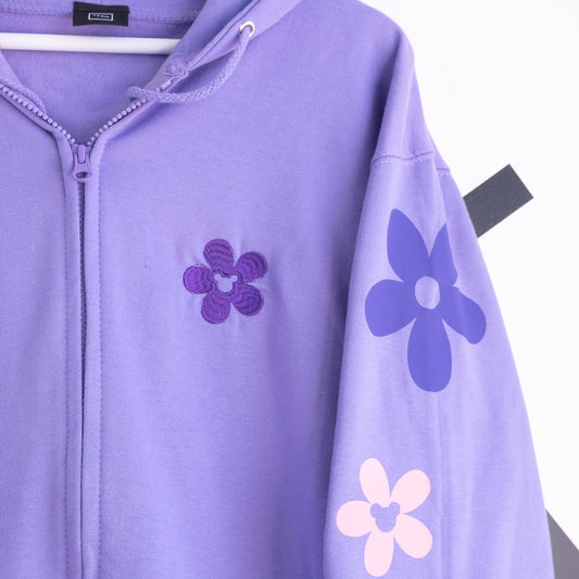 Mickey Floral Zip Up Hoodie