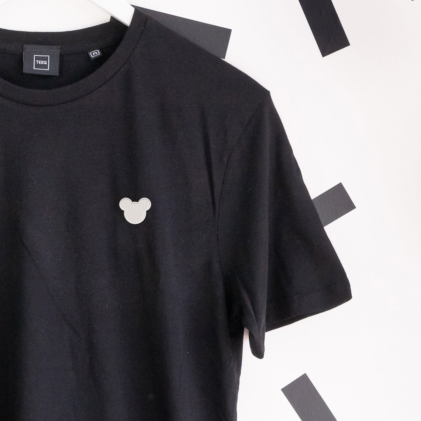 Minimal Mickey Embroidered T-Shirt - Black