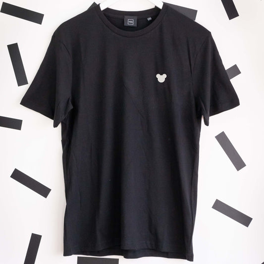 Minimal Mickey Embroidered T-Shirt - Black