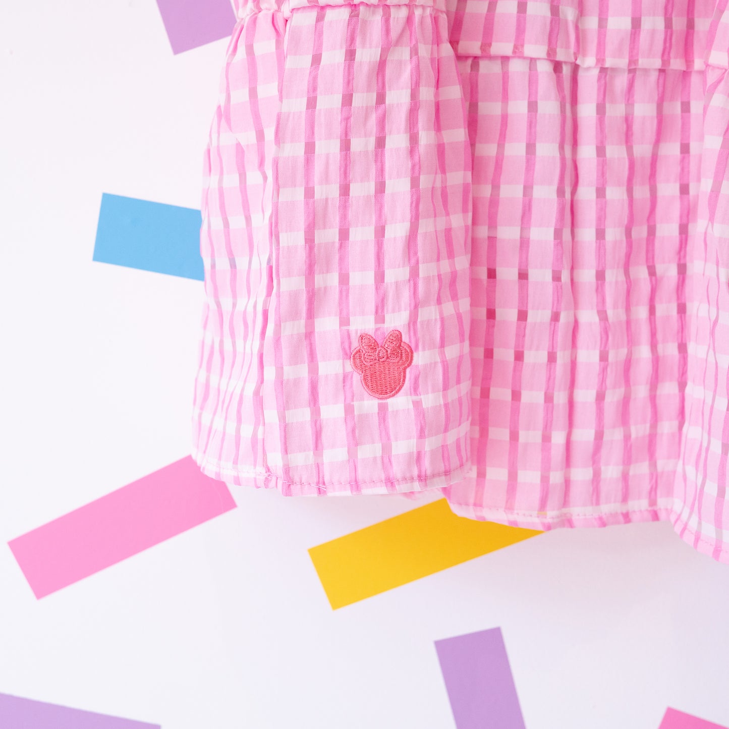 Minnie Mouse Embroidered Pink Gingham Dress