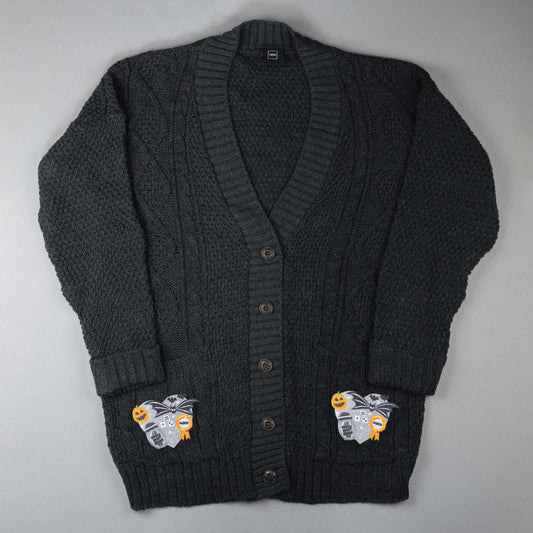 Nightmare Before Christmas Heart Embroidered Black Cardigan