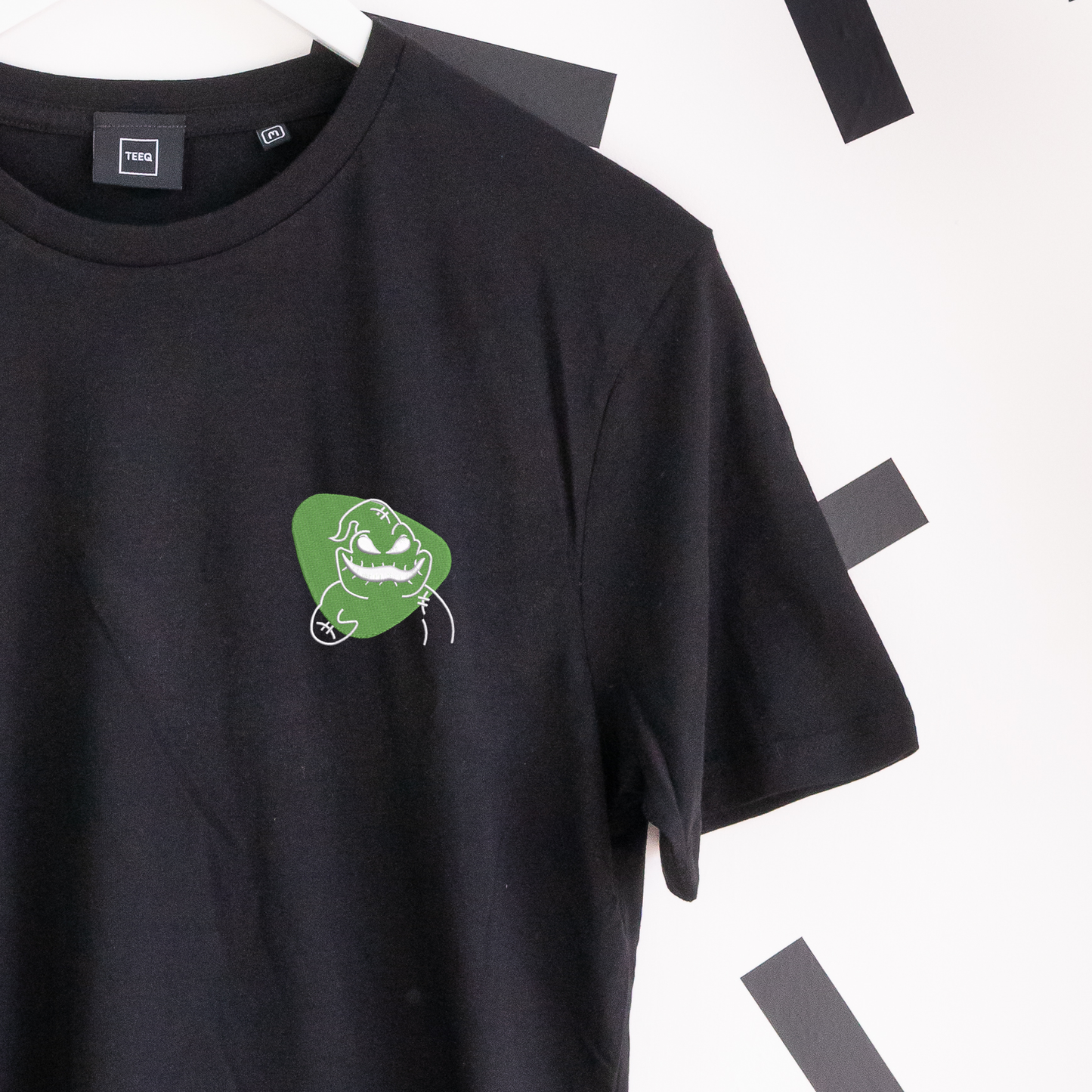 Oogie Boogie Embroidered Black T-Shirt
