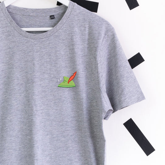 Peter's Hat Embroidered T-Shirt - Grey